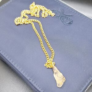 Handmade citrine necklace gold infinity chain 24"